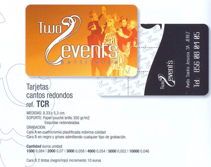 Tarjetas Cantos Redondos